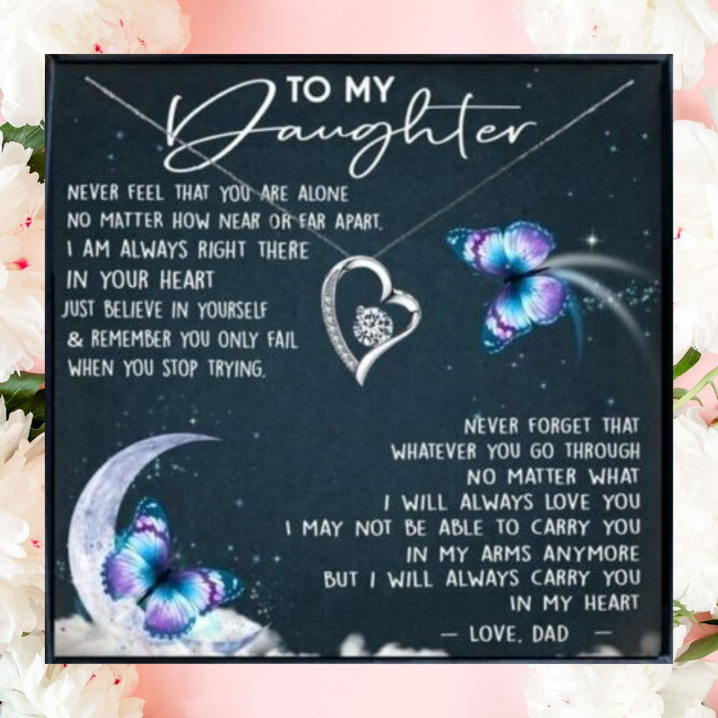 To My Daughter Necklace Father to Daughter Birthday Graduation Gift from Dad