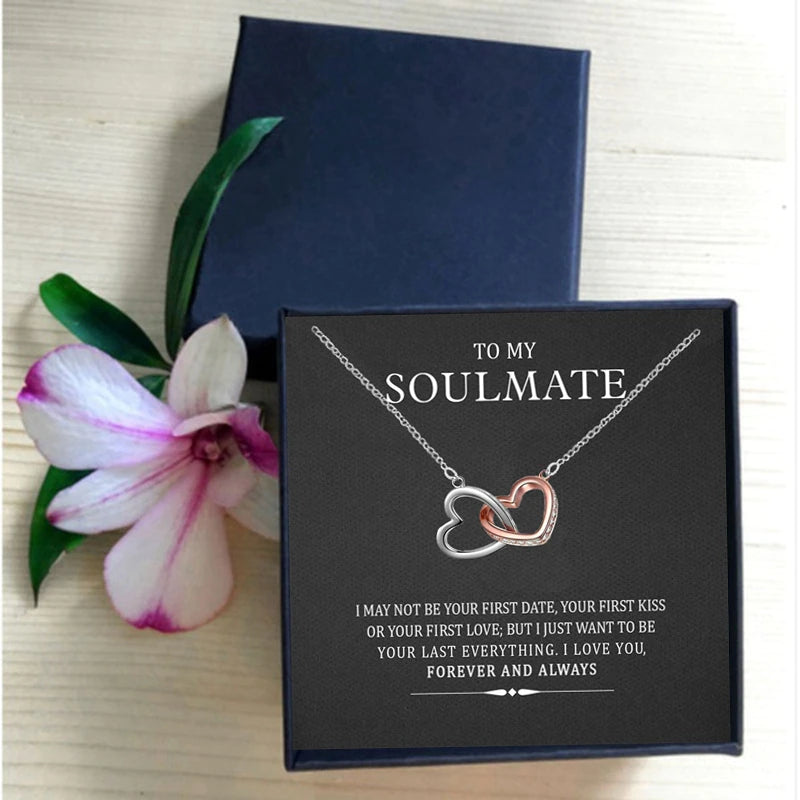 To My Soulmate Necklace Birthday Anniversary Gift for Wife/Girlfriend/Fiancée