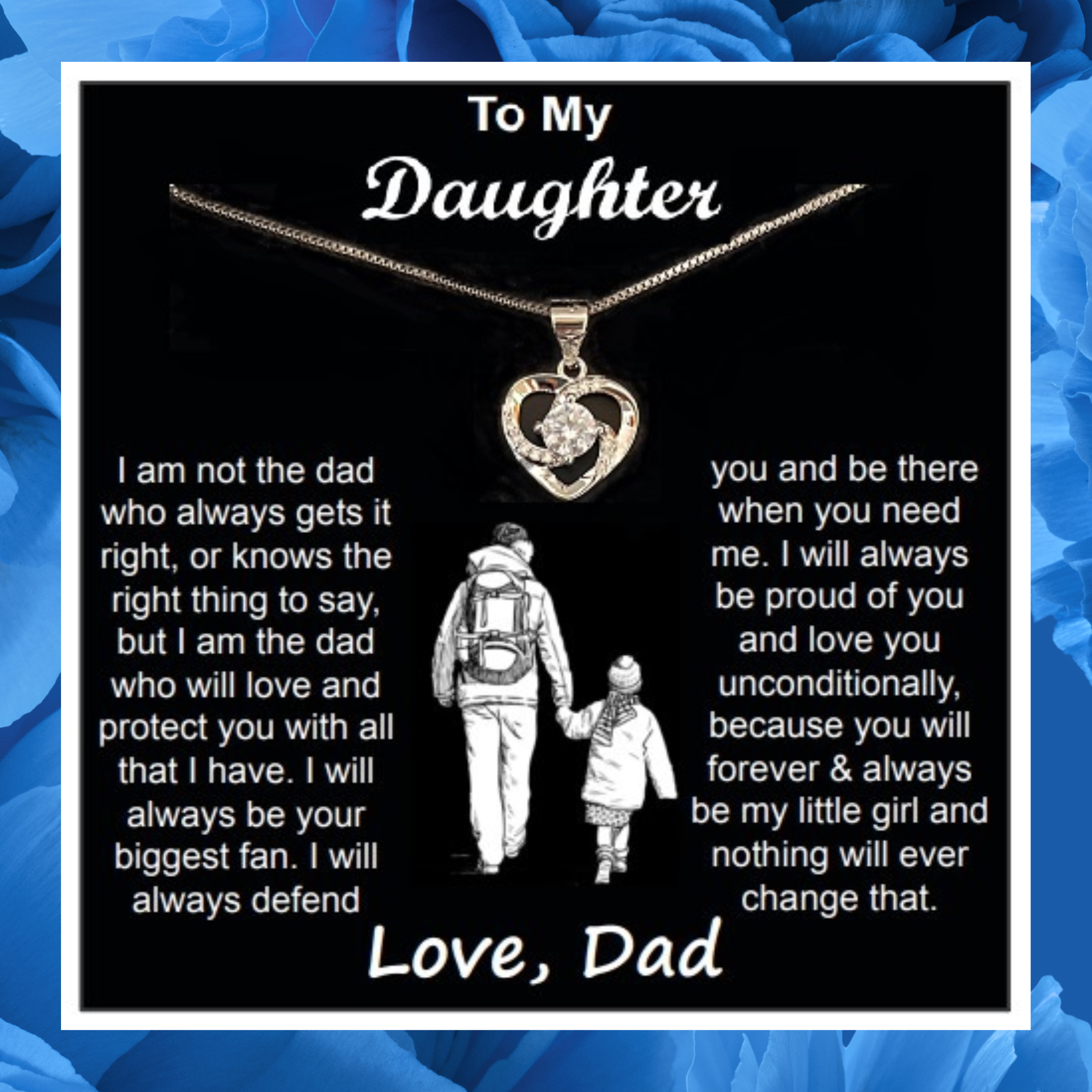 To My Daughter Necklace Father to Daughter Birthday Graduation Gift from Dad